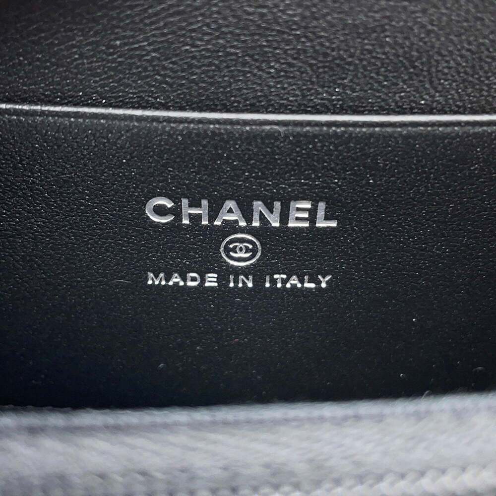 CHANEL Black Lambskin Leather Logo Wallet - Picture 9 of 10